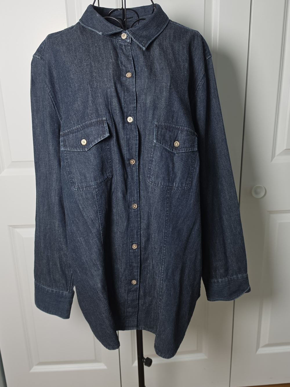 Talbots Dark Blue Denim Button-Down Shirt